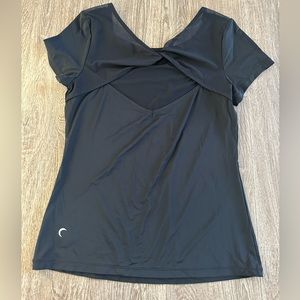 Zyia Black Twist Mesh T Shirt Medium Super Soft